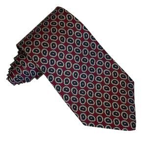 Hardy Amies Burgundy Paisley Silk Tie